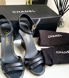 Chanel Pearl Wedge Sandals